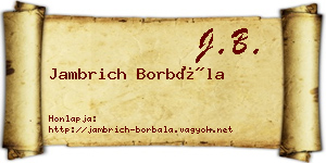 Jambrich Borbála névjegykártya
